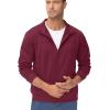 imageTACVASEN Mens Track Jacket Lightweight Full Zip Up Stand Collar Jacket Running Athletic Active Jacket Softshell OuterwearWine Red