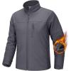 imageTACVASEN Mens Tactical Jackets Softshell Fleece Lined Lightweight Coats with Pockets Water Resistant Outdoor HikingDark Grey