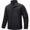imageTACVASEN Mens Tactical Softshell Jacket Fleece Lined Water Resistant Windbreaker Military Lightweight Coat for HikingBlack
