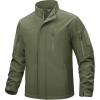 imageTACVASEN Mens Tactical Softshell Jacket Fleece Lined Water Resistant Windbreaker Military Lightweight Coat for HikingGreen