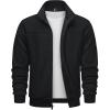 imageTACVASEN Mens Track Jacket Lightweight Full Zip Up Stand Collar Jacket Running Athletic Active Jacket Softshell OuterwearBlack