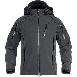 imageTACVASEN Mens Special Ops Military Jacket Water Resistant Windproof Tactical Winter Zip Up Rain Coat Hunting OutdoorsGrey