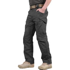 imageTACVASEN Mens Tactical Cargo Pants Cotton 9 Pockets Work Pants Stretch Hiking Pants Lightweight Outdoor Workout PantGray