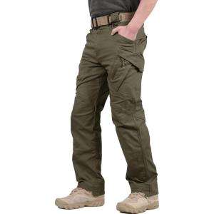imageTACVASEN Mens Tactical Cargo Pants Cotton 9 Pockets Work Pants Stretch Hiking Pants Lightweight Outdoor Workout PantGray Green