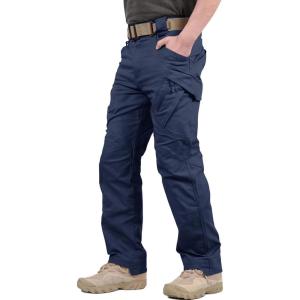 imageTACVASEN Mens Tactical Cargo Pants Cotton 9 Pockets Work Pants Stretch Hiking Pants Lightweight Outdoor Workout PantNavy