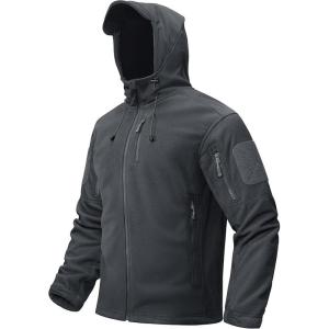 imageTACVASEN Mens Tactical Fleece Jacket Heavyweight Military Hoodie with 6 Pockets Winter Warm Coats Windproof OutdoorGrey