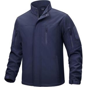 imageTACVASEN Mens Tactical Softshell Jacket Fleece Lined Water Resistant Windbreaker Military Lightweight Coat for HikingNavy
