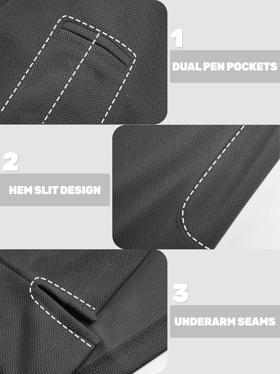 imageTACVASEN Mens Polo Shirts Long Sleeve Quick Dry Shirt Performance Tactical Shirts Golf Shirt Casual Outdoor Work ShirtAgray