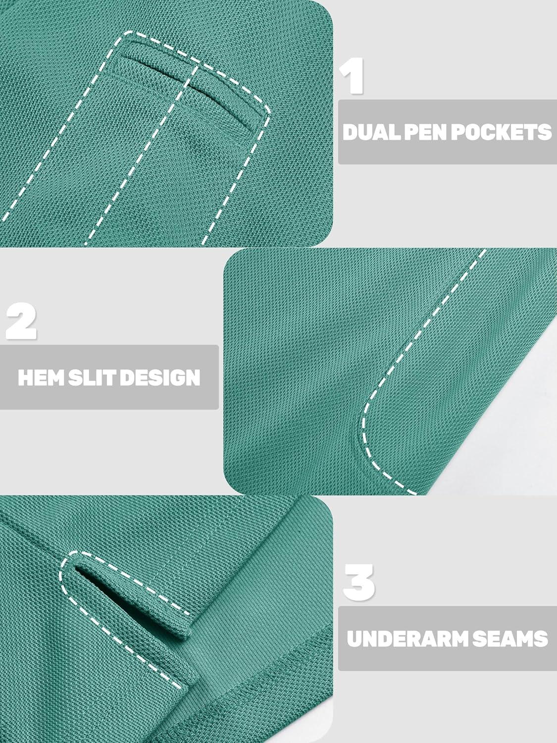 imageTACVASEN Mens Polo Shirts Long Sleeve Quick Dry Shirt Performance Tactical Shirts Golf Shirt Casual Outdoor Work ShirtAgrey Green