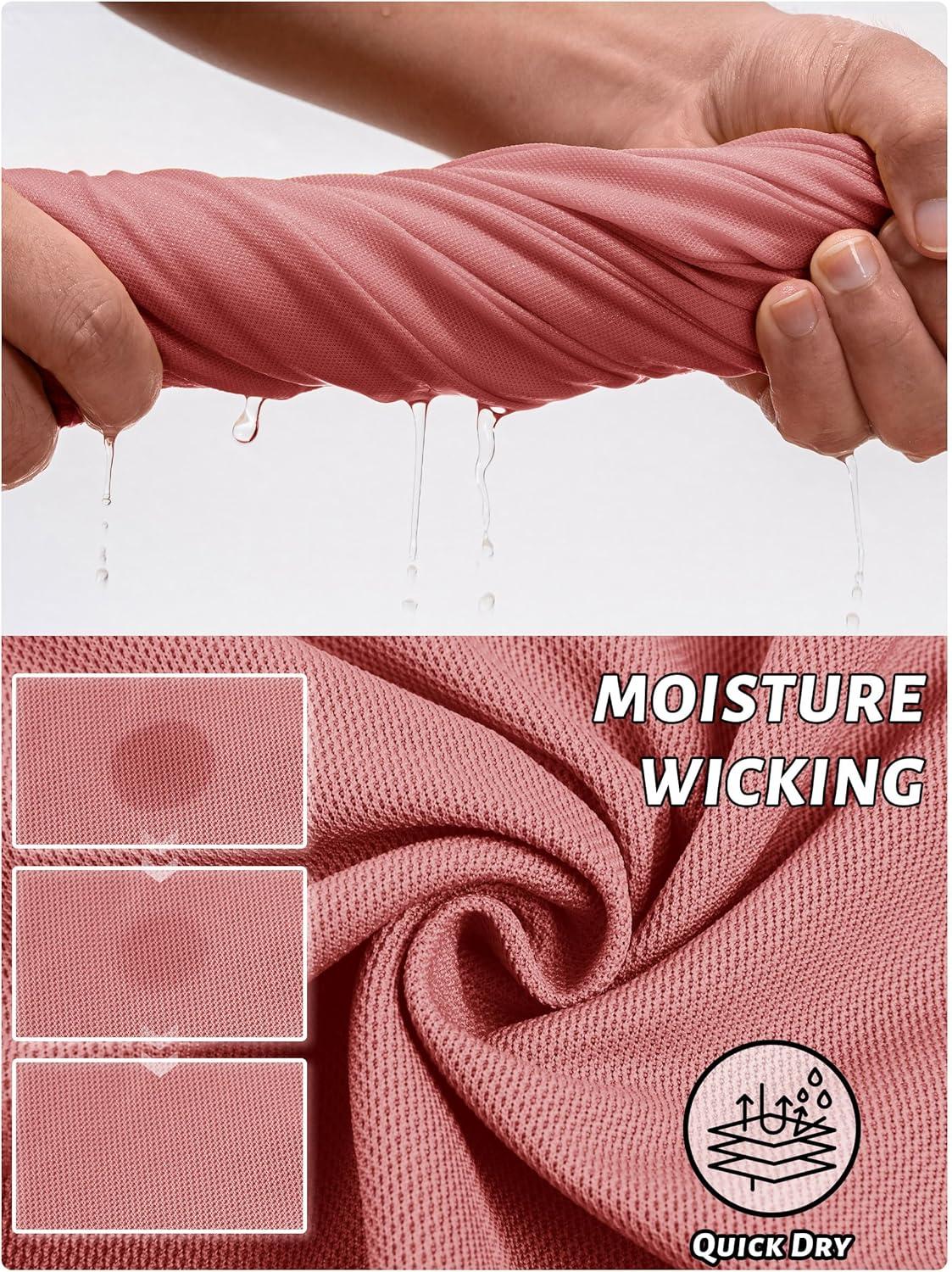 imageTACVASEN Mens Polo Shirts Long Sleeve Quick Dry Shirt Performance Tactical Shirts Golf Shirt Casual Outdoor Work ShirtAgrey Pink
