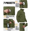 imageTACVASEN Mens Fleece Jacket Full Zip Winter Jacket Lightweight Tactical Jackets Outdoor Hiking Coats with PocketsArmy Green