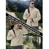 imageTACVASEN Mens Fleece Jacket Full Zip Winter Jacket Lightweight Tactical Jackets Outdoor Hiking Coats with PocketsBeige