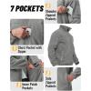 imageTACVASEN Mens Fleece Jacket Full Zip Winter Jacket Lightweight Tactical Jackets Outdoor Hiking Coats with PocketsLight Gray