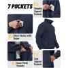 imageTACVASEN Mens Fleece Jacket Full Zip Winter Jacket Lightweight Tactical Jackets Outdoor Hiking Coats with PocketsNavy