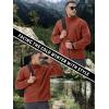 imageTACVASEN Mens Fleece Jacket Full Zip Winter Jacket Lightweight Tactical Jackets Outdoor Hiking Coats with PocketsOrange Red