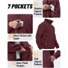 imageTACVASEN Mens Fleece Jacket Full Zip Winter Jacket Lightweight Tactical Jackets Outdoor Hiking Coats with PocketsWine Red