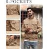 imageTACVASEN Mens Jackets Military Jackets Cargo Jackets Working Jackets with Multi PocketsKhaki