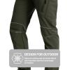 imageTACVASEN Mens Lightweight Hiking Tactical Pants Waterproof Quick Dry Cargo Work Rain Outdoor Pants 8 PocketsGreen