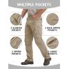 imageTACVASEN Mens Lightweight Hiking Tactical Pants Waterproof Quick Dry Cargo Work Rain Outdoor Pants 8 PocketsKhaki