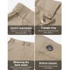imageTACVASEN Mens Lightweight Hiking Tactical Pants Waterproof Quick Dry Cargo Work Rain Outdoor Pants 8 PocketsKhaki