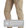 imageTACVASEN Mens Lightweight Hiking Tactical Pants Waterproof Quick Dry Cargo Work Rain Outdoor Pants 8 PocketsKhaki