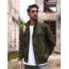imageTACVASEN Mens Military Lightweight Jacket Army Cargo Windbreaker Zip Front Stand Collar Cotton Jackets with Multi Pockets2701 Green