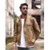 imageTACVASEN Mens Military Lightweight Jacket Army Cargo Windbreaker Zip Front Stand Collar Cotton Jackets with Multi Pockets2701 Khaki