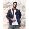 imageTACVASEN Mens Military Lightweight Jacket Army Cargo Windbreaker Zip Front Stand Collar Cotton Jackets with Multi Pockets9931 Blue