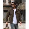 imageTACVASEN Mens Military Lightweight Jacket Army Cargo Windbreaker Zip Front Stand Collar Cotton Jackets with Multi Pockets9931 Coffee