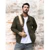 imageTACVASEN Mens Military Lightweight Jacket Army Cargo Windbreaker Zip Front Stand Collar Cotton Jackets with Multi Pockets9931 Green