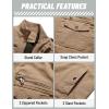 imageTACVASEN Mens Military Lightweight Jacket Army Cargo Windbreaker Zip Front Stand Collar Cotton Jackets with Multi Pockets9931 Khaki