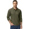 imageTACVASEN Mens Polo Shirts Long Sleeve Quick Dry Shirt Performance Tactical Shirts Golf Shirt Casual Outdoor Work ShirtAarmy Green