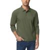 imageTACVASEN Mens Polo Shirts Long Sleeve Quick Dry Shirt Performance Tactical Shirts Golf Shirt Casual Outdoor Work ShirtAarmy Green