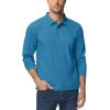 imageTACVASEN Mens Polo Shirts Long Sleeve Quick Dry Shirt Performance Tactical Shirts Golf Shirt Casual Outdoor Work ShirtAblue Green