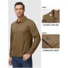 imageTACVASEN Mens Polo Shirts Long Sleeve Quick Dry Shirt Performance Tactical Shirts Golf Shirt Casual Outdoor Work ShirtAbrown