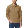 imageTACVASEN Mens Polo Shirts Long Sleeve Quick Dry Shirt Performance Tactical Shirts Golf Shirt Casual Outdoor Work ShirtAbrown