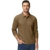imageTACVASEN Mens Polo Shirts Long Sleeve Quick Dry Shirt Performance Tactical Shirts Golf Shirt Casual Outdoor Work ShirtAbrown