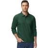 imageTACVASEN Mens Polo Shirts Long Sleeve Quick Dry Shirt Performance Tactical Shirts Golf Shirt Casual Outdoor Work ShirtAdark Green