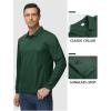 imageTACVASEN Mens Polo Shirts Long Sleeve Quick Dry Shirt Performance Tactical Shirts Golf Shirt Casual Outdoor Work ShirtAdark Green