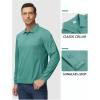 imageTACVASEN Mens Polo Shirts Long Sleeve Quick Dry Shirt Performance Tactical Shirts Golf Shirt Casual Outdoor Work ShirtAgrey Green