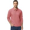 imageTACVASEN Mens Polo Shirts Long Sleeve Quick Dry Shirt Performance Tactical Shirts Golf Shirt Casual Outdoor Work ShirtAgrey Pink