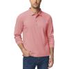 imageTACVASEN Mens Polo Shirts Long Sleeve Quick Dry Shirt Performance Tactical Shirts Golf Shirt Casual Outdoor Work ShirtAgrey Pink