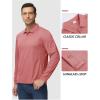 imageTACVASEN Mens Polo Shirts Long Sleeve Quick Dry Shirt Performance Tactical Shirts Golf Shirt Casual Outdoor Work ShirtAgrey Pink