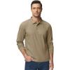 imageTACVASEN Mens Polo Shirts Long Sleeve Quick Dry Shirt Performance Tactical Shirts Golf Shirt Casual Outdoor Work ShirtAkhaki