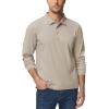 imageTACVASEN Mens Polo Shirts Long Sleeve Quick Dry Shirt Performance Tactical Shirts Golf Shirt Casual Outdoor Work ShirtAkhaki