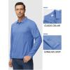 imageTACVASEN Mens Polo Shirts Long Sleeve Quick Dry Shirt Performance Tactical Shirts Golf Shirt Casual Outdoor Work ShirtAlight Blue