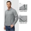 imageTACVASEN Mens Polo Shirts Long Sleeve Quick Dry Shirt Performance Tactical Shirts Golf Shirt Casual Outdoor Work ShirtAlight Grey