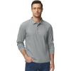 imageTACVASEN Mens Polo Shirts Long Sleeve Quick Dry Shirt Performance Tactical Shirts Golf Shirt Casual Outdoor Work ShirtAlight Grey