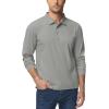 imageTACVASEN Mens Polo Shirts Long Sleeve Quick Dry Shirt Performance Tactical Shirts Golf Shirt Casual Outdoor Work ShirtAlight Grey