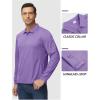 imageTACVASEN Mens Polo Shirts Long Sleeve Quick Dry Shirt Performance Tactical Shirts Golf Shirt Casual Outdoor Work ShirtAlight Purple